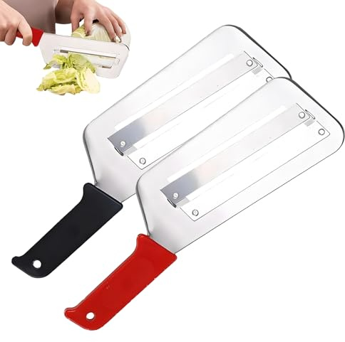 Huxibai Rallador para zanahorias, picadora de verduras de doble capa – Rebanadora manual de acero inoxidable de doble capa para preparar ensaladas de col cocina doméstica picnic y chef