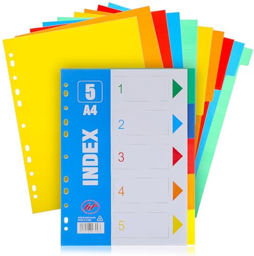 BETOOKY 15 Separadores de Índice para Carpeta de Plástico Pp Multicolor, Organizadores de Página sin Texto, Tamaño A4, 15 Piezas para Oficina, Estudio y Cuadernos Color Color Aleatorio