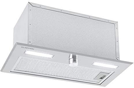 KLARSTEIN Simplica 52 - Modulo Ventola, Cappa a Incasso, Cappa Aspirante, Larghezza: 52 cm, Potenza di Scarico: 400 m³/h, Possibilità Ricircolo, Manopola, 3 Livelli, Luci LED: 2 x 1,5 W, Acciaio Inox