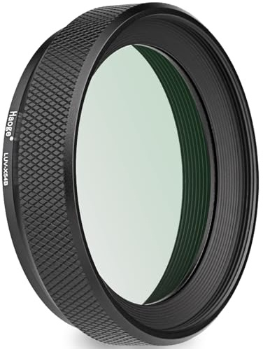 Haoge LUV-X54B Metal Lens Hood with MC UV Protection Multicoated Ultraviolet Lens Filter for Fujifilm X100VI Fuji X100V Camera Black