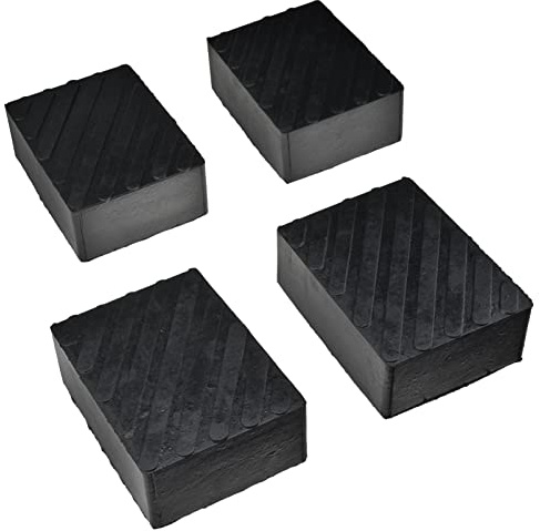4× Almohadilla de goma para gato hidráulico 165x120x60mm Juego de bloque de goma Plataforma elevadora
