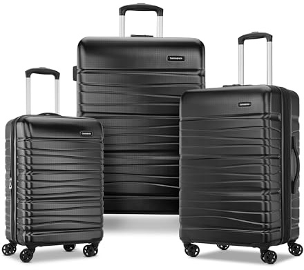 Samsonite Evolve SE Hardside Expandable Luggage, Bass Black, Large Spinner