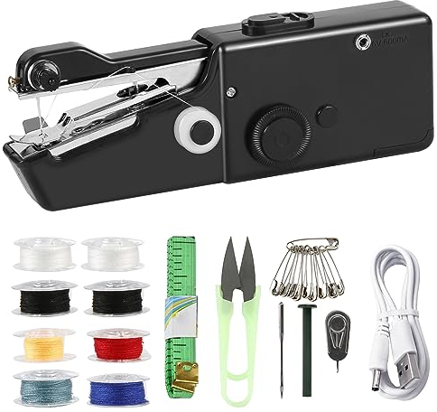 Tragbare Nähmaschine, Comius Sharp Mini tragbare Nähmaschine, einfach für Anfänger zu verwenden und schnell zu nähen, geeignet für Kleidung, Cutain, DIY, Haushalt Reisen