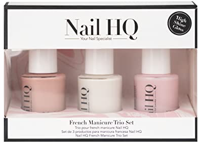 Nail HQ French Manicure Set – Base Colour, Tip Colour & Top Coat – Vegan & Cruelty-Free Nail Polish Kit – High-Gloss, Long-Lasting Finish – 3 x 10ml