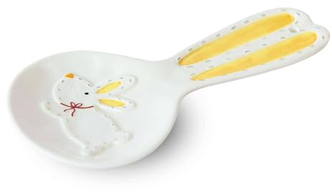 Portacucchiaio Per Piano Cottura, Poggiamestolo Per Bancone Da Cucina, Poggia Cucchiaino Da Caffè, Portacucchiaio Da Cucina, Riposo Per Utensili-coniglio bianco-21.5x10x2.5cm