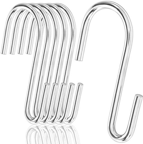 YAMAJA Lot de 30 crochets en S de 6,1 cm pour suspendre cuillères, poêles, casseroles, ustensiles de cuisine, crochets en S en métal pour accrocher des sacs, serviettes, salle de bain, bureau, chambre