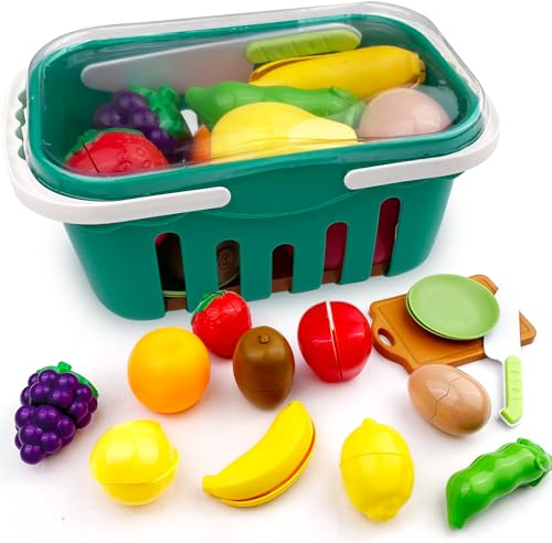 Rseuphiee Accessoires de Cuisine pour Enfants - pour Couper des Fruits et des Aliments - Faux Aliments - avec Connexion - pour Enfants - Jouet éducatif - Cadeau