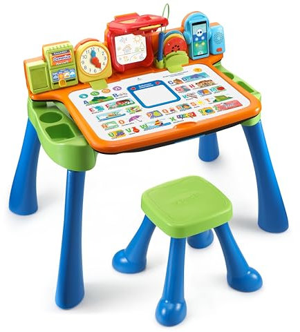 VTech Magico Tavolo Interattivo ToccaImpara, Tavolo Bambini Multiattività 5 in 1, Funzione Proiettore, Impara a Scrivere e Disegnare, Cavalletto per Bambini, Lingua Italiana, 3-6 Anni