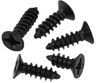 ULTECHNOVO 100pcs Black Self-tapping Screws Cross Countersunk for Drywall Nail Hardened Screws for Wood Long for Wallboard
