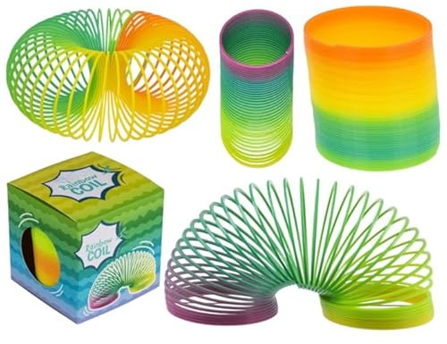 BLUECHOLON Espiral Arcoíris de Juguete, 6,5 cm, Muelle Plástico con Colores Degradados, Set de Regalo