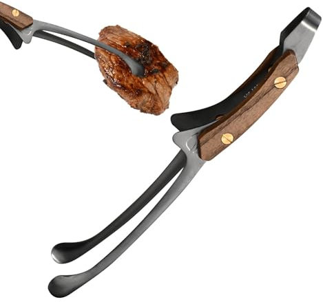 Spatula Clip | Japanese BBQ Tongs | Self-Standing to ngs Silver BBQ | Non-Slip Heat Resistant Ton gs | Tong for Grill | Accessories for Camping