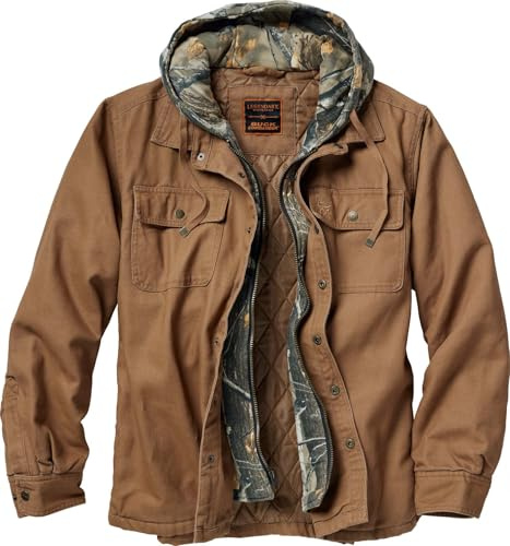 Legendary Whitetails Mens Canvas Hooded Water-Resistant Heavyweight Jacket, Barley, X-Large