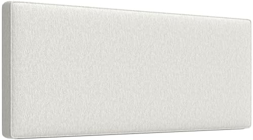 HOMCOM Vadderat hängande linne väggsänggavel 140 x 60 cm krämfärgad