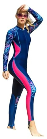 Neoprendräkt herr dam våtdräkt helkropp dykning kostym långärmad solkräm dragkedja surfing dykning våtdräkter (färg 1, XL)