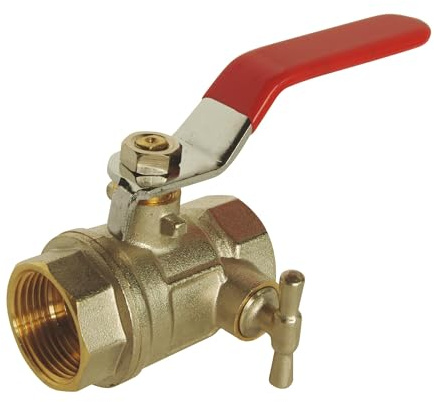 SOMATHERM FOR YOU, Vanne à sphère à purge double femelle 20/27, poignée plate réversible, passage intégral pour débit optimal, étanchéité renforcée, idéale pour eau chaude/froide