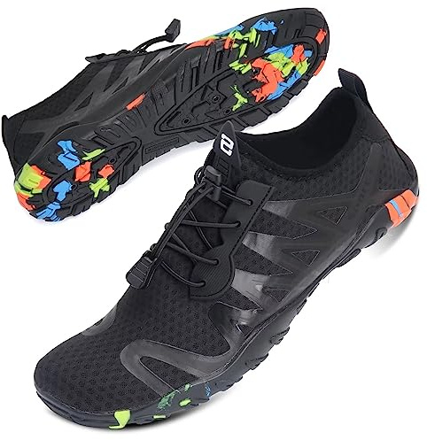 Mabove Water Shoes Womens Mens Quick Dry Beach Shoes for Swimming Pool Snorkeling Diving Kayaking Sailing Lake(Black SD901,5.5 UK,39 EU)