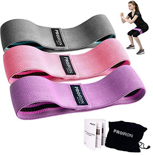 PROIRON Resistance Bands rutschfeste Fitnessbänder für Booty-Widerstandsbänder 3er Set für Hüfte Beine Pilates Yoga Krafttraining