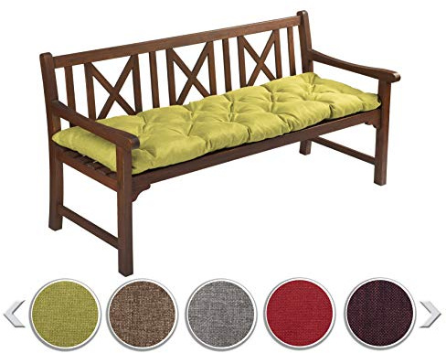 sunnypillow Coussin pour Banc de Jardin 140 x 40 cm - Matelas Exterieur, Interieur - Coussins Assise Balancoire - Confortable Coussins de Meubles pour Terrasse, Balcon, Banquette - Vert