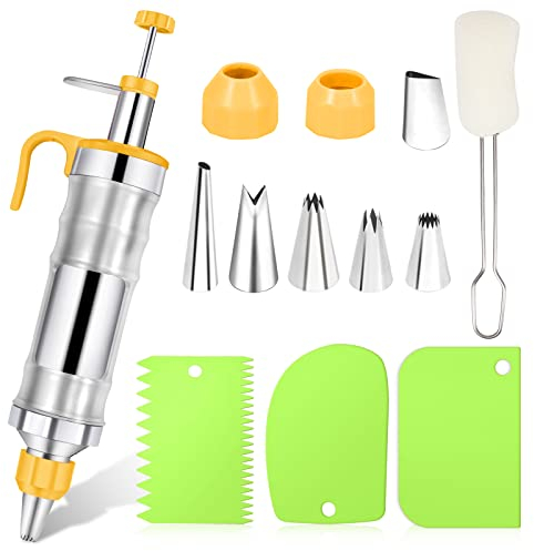 Dessert Decorating Syringe Set, Stainless Steel Frosting Piping Kit