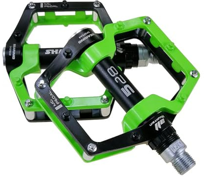 Pedales de bicicleta de montaña, pedales de bicicleta de aleación de aluminio, pedal antideslizante con rodamiento sellado de 9/16 pulgadas, plataforma ligera de pedal de bicicleta de carretera para