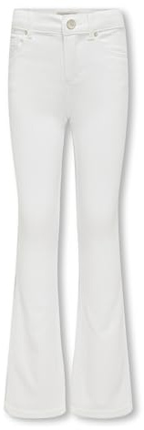 KIDS ONLY KOGROYAL Life REG Flared PIM Noos, Vaqueros Acampanados Niñas, White,