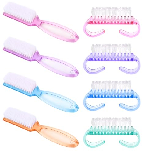 SYEYCW 8 Piezas Cepillo de Uñas, Nail Brush con Mango de Plástico, Cepillos para Limpiar Uñas, Herramienta de Limpieza Duradera, Cepillo para Limpieza de Dedos, Uñas Manicura de Fregado