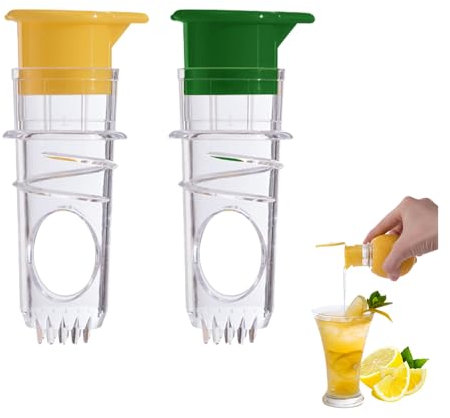 Bieiyhe 2 Pièces Presse Citron Manuel, Mini Presse Agrume Manuel Plastique, Presseur Orange Manuel, Presse Fruit Manuel, Lemon Squeezer,Lemon Juicer pour Utilisation Dans les Restaurants,Cuisines,Bars