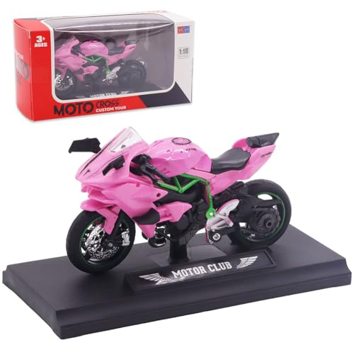 FCXVXCL Motorbike Toys,Alloy Motorcycle Model Retro Motorcycles Toy Collection Hobby Gift Racing Model Decoration - Pink