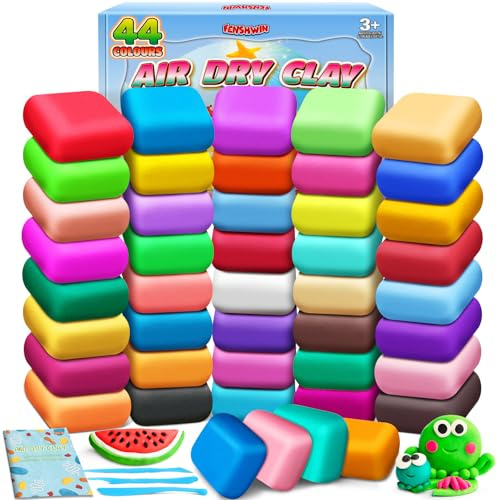 Argilla da Modellare – 44 Colori Pasta Modellabile Magica Essiccante all'Aria per Bambini, Regalo per Ragazzi e Ragazze dai 3 ai 12 Anni