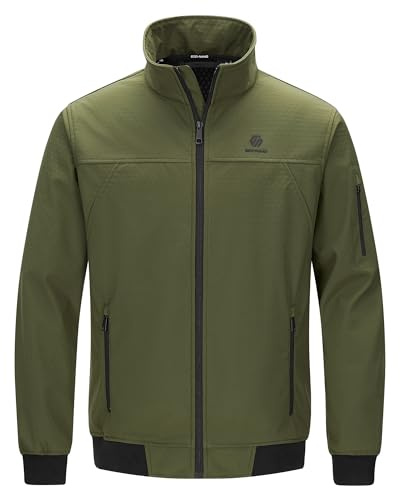 GEO-NANO Men's Softshelljacket Waterproof Lightweight Warm Fleece Jacket