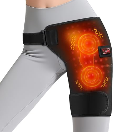 Ceinture Chauffante Pour Hanches, Coussin Chauffant Sans Fil Pour Hanche/Sciatique,3 NiveauxtempéRature Et Mode Vibration,Coussin Chauffant éLectrique Pour Hanche/Cuisse