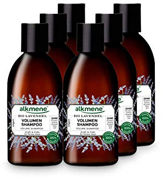 alkmene Volumen Shampoo mit Bio Lavendel - Haarshampoo für feines & plattes Haar - veganes Shampoo ohne Silikon, Parabene, Mineralöl, SLS & SLES - Haarpflege im 6er Vorteilspack (6x 250 ml)