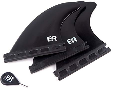 Eisbach Riders Future Surfboard Thruster Fin Set with Fin Key - Dérives pour Planche de Surf et Sup. (Noir)