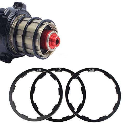 3 PCS Fahrrad Innenlager Achsscheiben, SacJkt Innenlager Spacer reilauf Unterlegscheiben, Kassette Schwungrad Naben Spacer, Aluminiumlegierung Innenlager Unterlegscheibe für Mountainbike (1/1,5/2mm)
