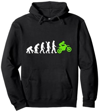 Moto Motociclista Motocross Supercross Enduro Evoluzione Felpa con Cappuccio