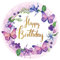 J&M DECO Décoration Gâteau Happy Birthday - Décoration gâteau crème - Les Pétales pour Gâteau - Décorations Comestibles Rond 20 cm - Décoration Papier Comestible - Décoration Gâteau Anniversaire