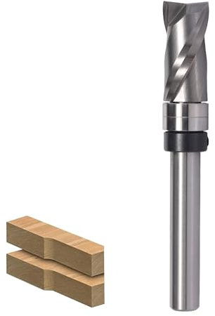 AKYLIN Spiral Bündigfräser 8mm Schaft，Up Cut Spiralfräser Fräser für Oberfräse，12mm Schnittdurchmesser，25.4mm Schnittlänge，Spiralgenutet Unten Kugellager Holzfräser zum Schneiden von Holz