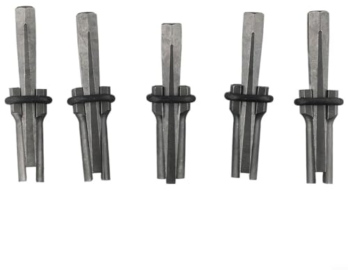 SMZhomeone 5 Set Plug Wedges Feather Shims 5/8 Inch Rock Stone Splitter Hand Tools 18Mm Rock Stone Splitting Hand Tools