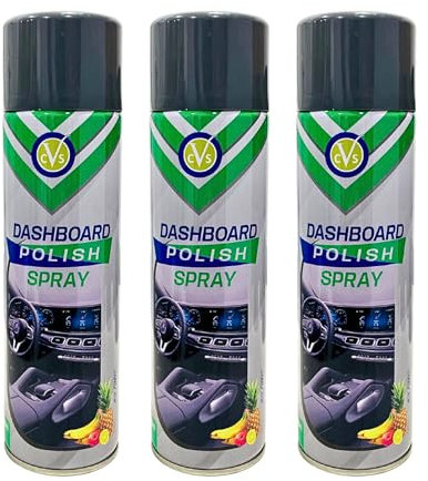 CVS Dashboard Shine Silicone Spray: Cleans, Shines & Protects Car Interior Trim | Restores Luster | Car Interior Cleaner - Removes Dirt, Dust & Residue | Scented - 500ML (MIXED FRUIT, Pack of 3)