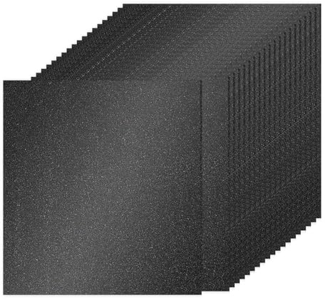 PATIKIL 20 ark svart glitterpapper, 12 x 12 tum, 250 gsm fyrkantigt premium glittrande papper hantverk kartpapper för klippbokskort gör gör-det-själv konstprojekt bröllopsfest