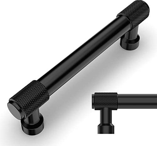 Amerdeco 10 Stück Möbelgriffe Schwarz,96mm Lochabstand, Aluminiumlegierung Schubladengriffe & Schrankgriffe für Küchenschränke & Kleiderschränke UK0070