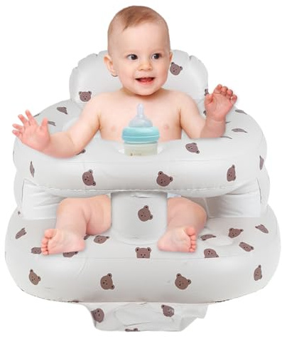 Baby Inflatable Seat Portable Baby Support Seat Breathable Inflatable Infant Sofa Foldable Toddler Shower Chair for Sitting Up, Blow Up Floor Seater Chair for Babies Over 3 Months
