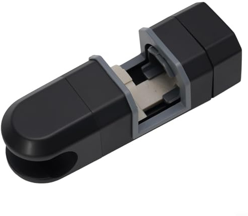 Soporte ajustable cromado para cabezal de ducha, 15 mm a 30 mm, rotación de 360°, diseño antideslizante, fácil de instalar para postes cuadrados (negro)
