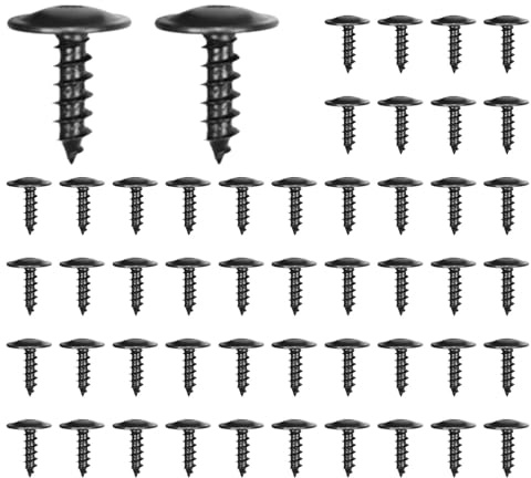 Confezione da 50 viti rotonde autofilettanti M5 x 16 mm, viti per carrozzeria a testa piatta in acciaio inox per parafanghi auto, passaruota, paraurti