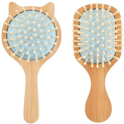 Set de 2 Cepillos de Madera para el Pelo - Cepillo Desenredante para Cabello Húmedo o Seco, para Mujeres, Hombres