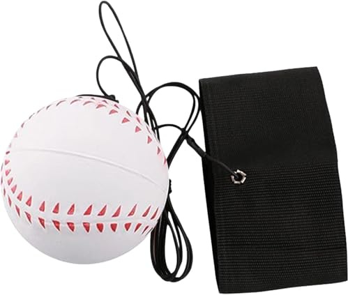 Zcccc Bola de rebote de béisbol para muñecas, color blanco, 6,9 cm, deportes en una cuerda, pulsera de rebote de goma con cuerda elástica, pelotas de reacción deportivas para ejercicios de muñeca o