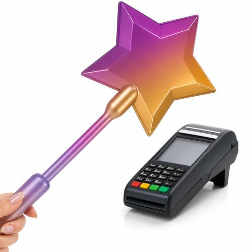 Varita Tarjeta Credito, Varita Mágica Estrella para Tarjeta de Crédito | 35cm Varita para Pagar con Tarjeta, 2026 Nuevo Star Magics Wand para Raves, Niños Bromas y Pagos sin Contacto