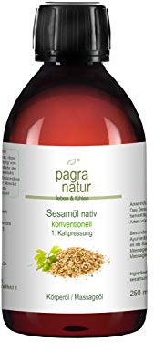 pagra natur Massageöl - Sesamöl nativ, 1. Kaltpressung, konventionell, 250 ml