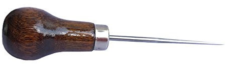 ZLKSKER Ahle mit Holzgriff zum Stanzen von Lederlöchern oder für Heimwerkerarbeiten, 1 Stück