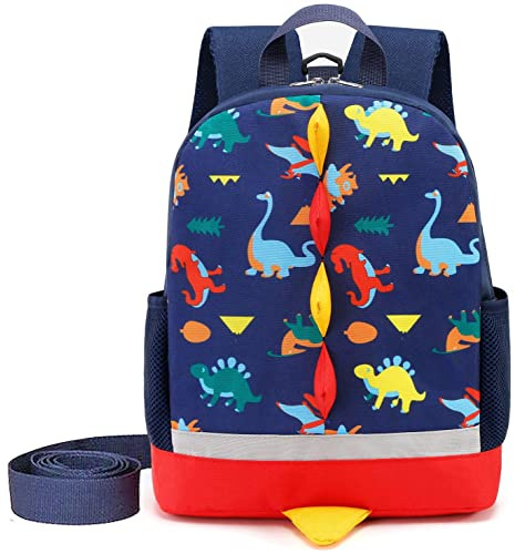 Cosyres Sac à Dos Enfant Dinosaure Maternelle Garçons Sac à Dos école (Bleu Foncé)